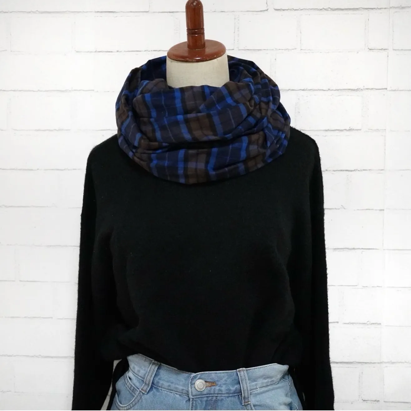 🍂秋色チェックの播州織スヌード