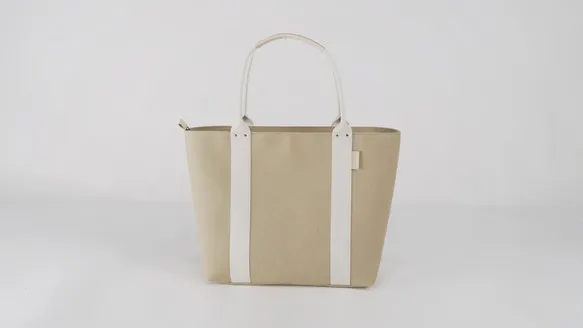 シンプルトートL＊ベージュ＊播州織