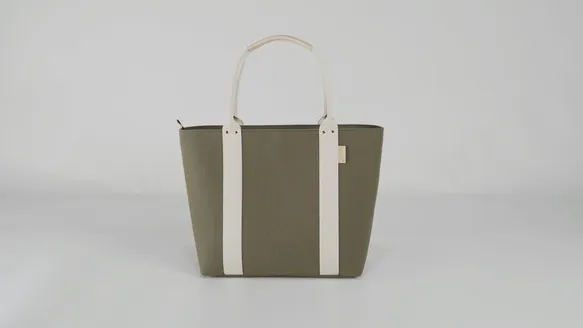 シンプルトートL＊カーキ＊播州織