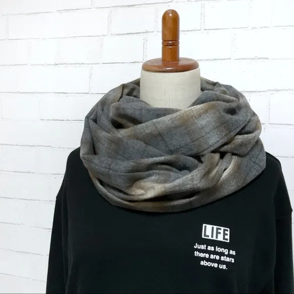 【オータム15％OFF】播州織 綿100％スヌード｜大人のグレージュ｜薄手・起毛